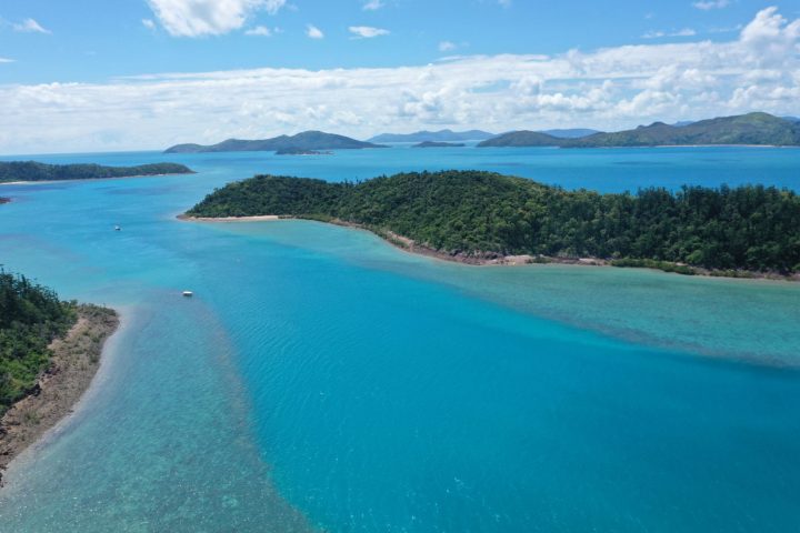 an island in the middle of a body of water