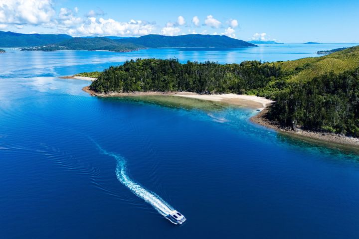 an island in the middle of a body of water