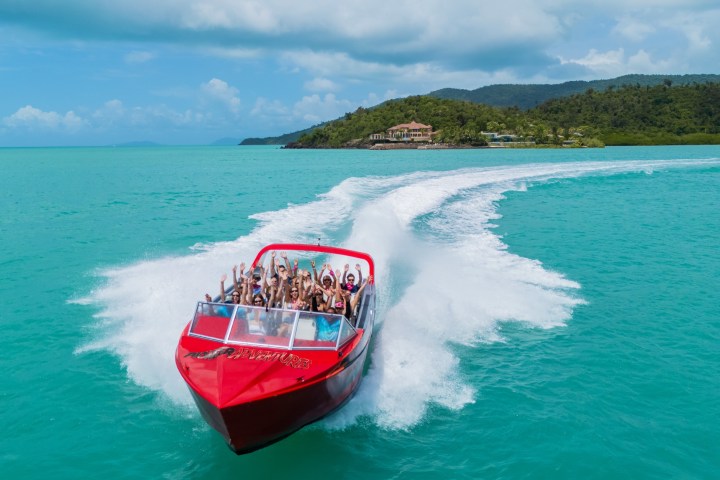 a small boat in a body of water