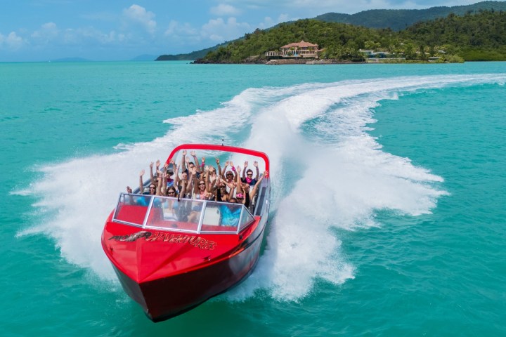 a small boat in a body of water